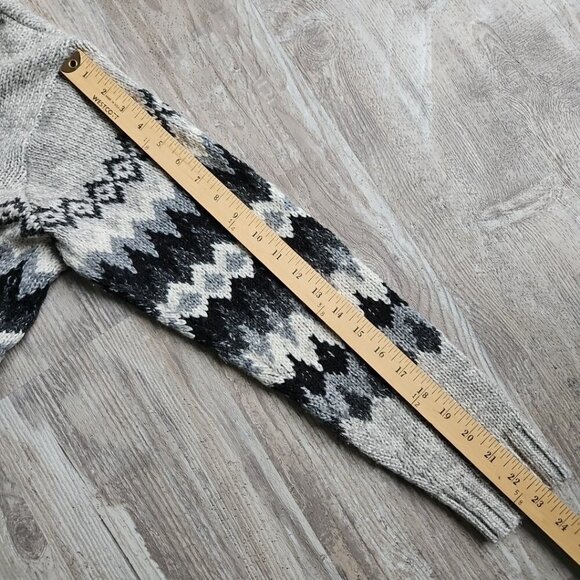 American Eagle Cardigan Sweater Women Open Front Aztec Chunky Pockets Long AEO - Picture 11 of 13